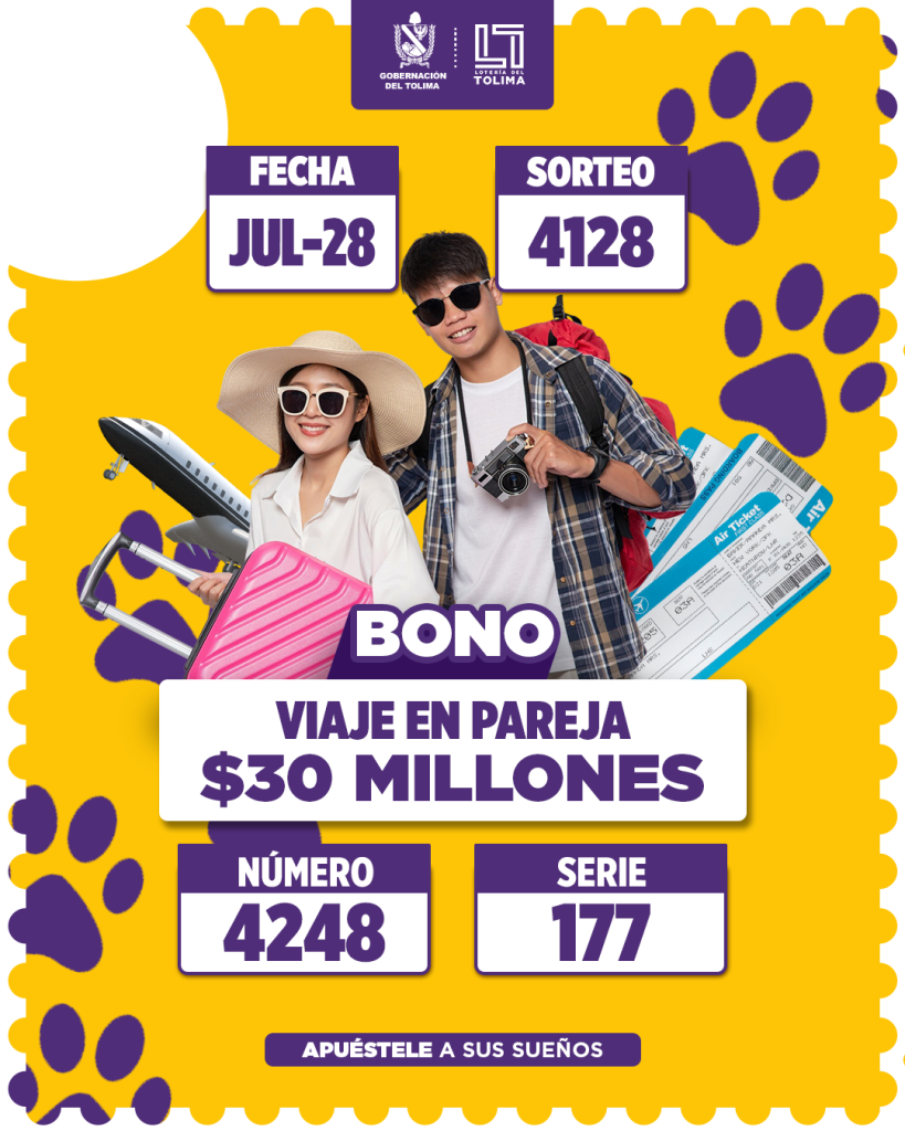 4128 En Julio Bono viaje en pareja 30 Millones
