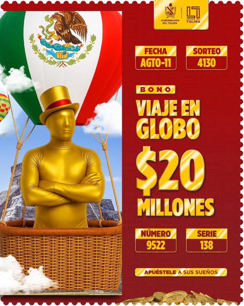 4130 En Agosto Bono viaje en globo 20 Millones