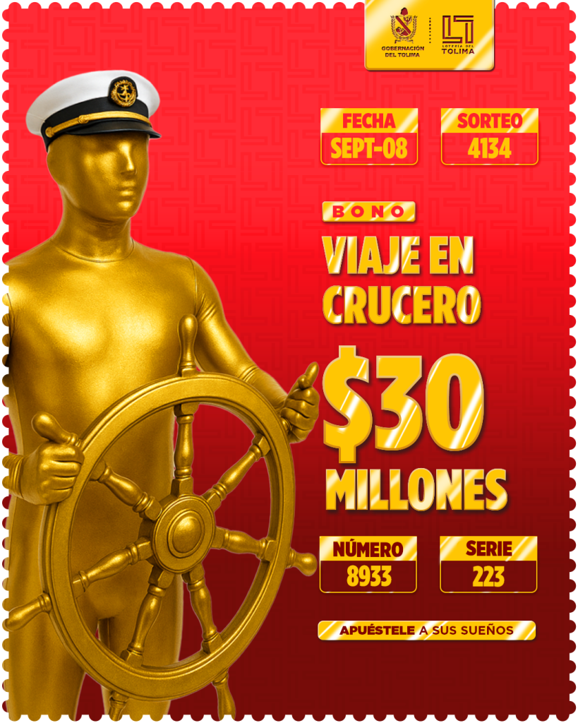 4134 En Septiembre Bono viaje en crucero 30 Millones