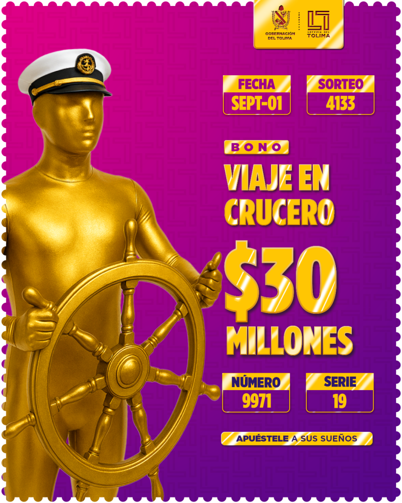 4133 En Septiembre Bono viaje en crucero 30 Millones