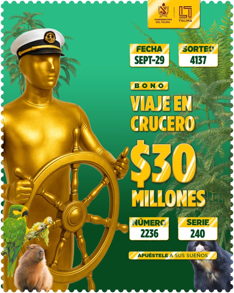 4137 En Septiembre Bono viaje en crucero 30 Millones