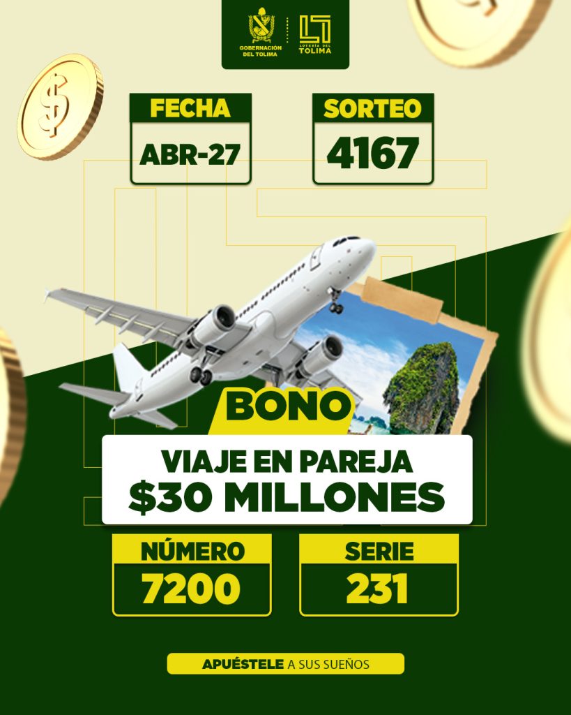 4167 En Abril Bono Viaje En Pareja Por 30 Millones