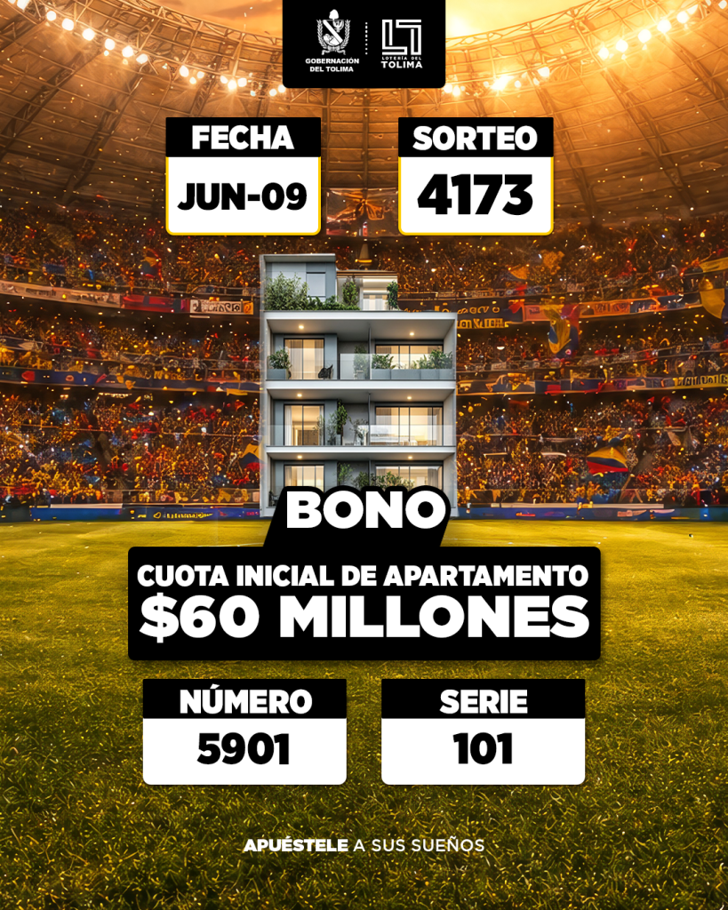 4173 En Junio Bono Cuota de Apartamento Por 60 Millones