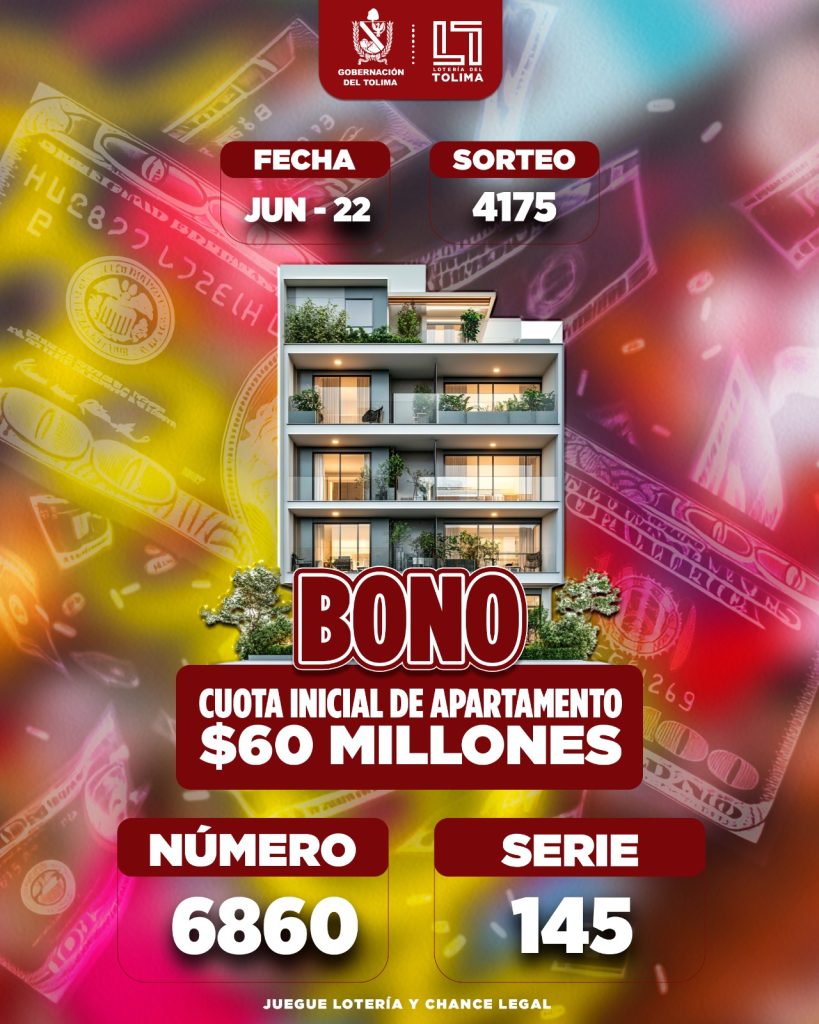 4175 En Junio Bono Cuota de Apartamento Por 60 Millones