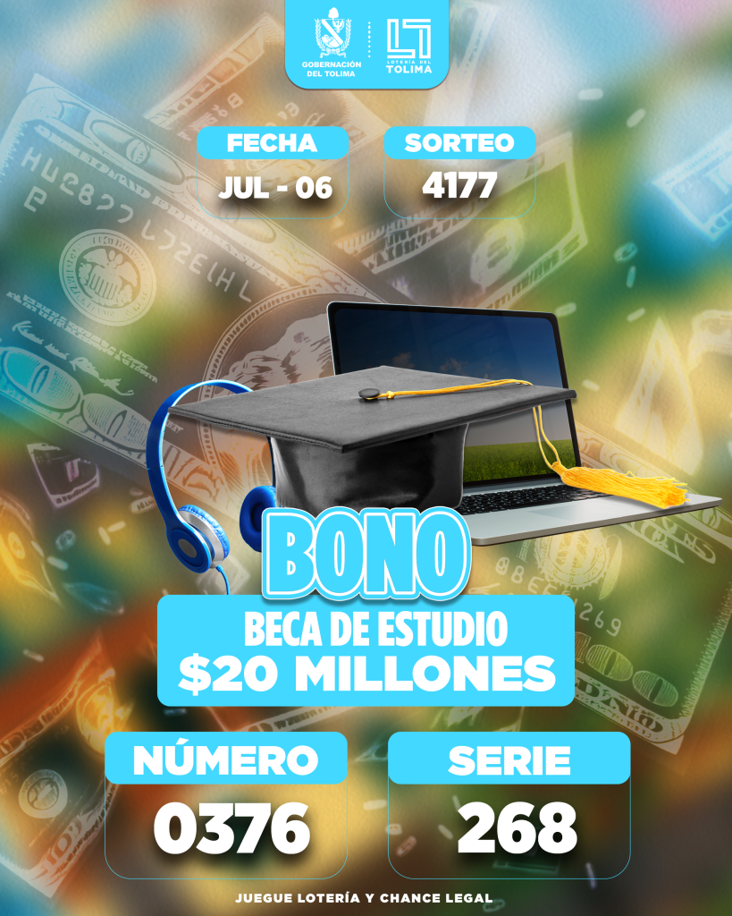 4177 En Julio Bono BECA DE ESTUDIO POR  Por 20 Millones