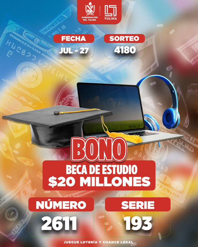 4180 En Julio Bono BECA DE ESTUDIO POR  Por 20 Millones