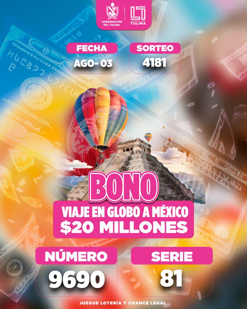 4181 En Agosto BONO VIAJE EN GLOBO A MEXICO POR  20 MILLONES