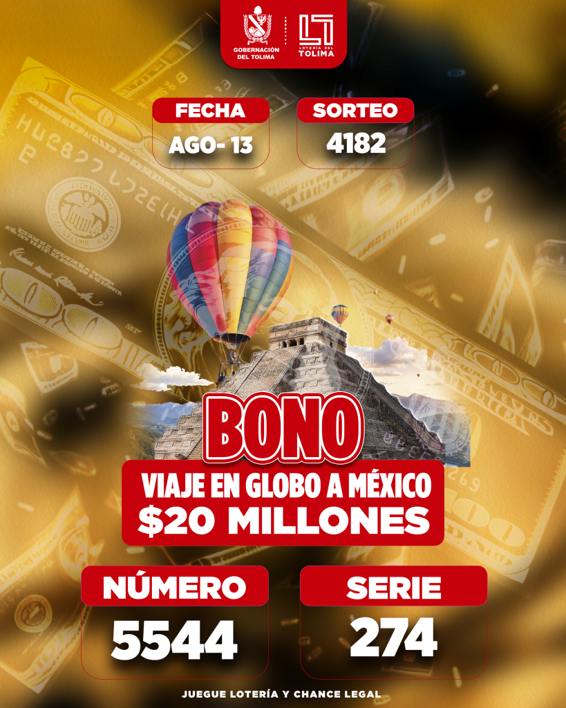4182 En Agosto BONO VIAJE EN GLOBO A MEXICO POR  20 MILLONES
