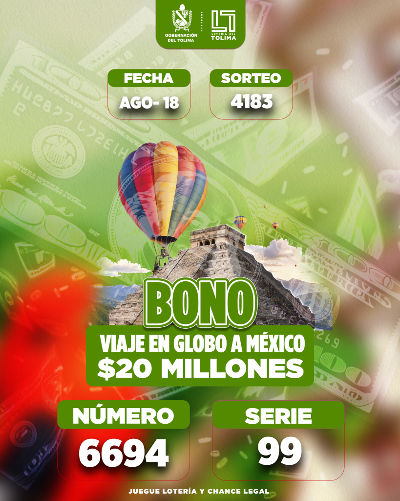 4183 En Agosto BONO VIAJE EN GLOBO A MEXICO POR  20 MILLONES
