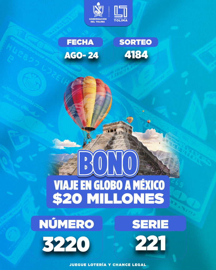 4184 En Agosto BONO VIAJE EN GLOBO A MEXICO POR  20 MILLONES