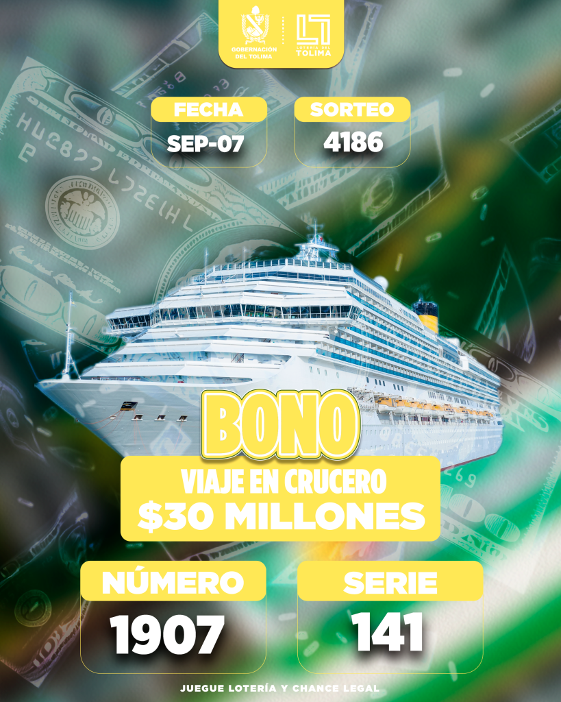 4187 En SEPTIEMBRE BONO VIAJE EN CRUCERO POR 30 MILLONES