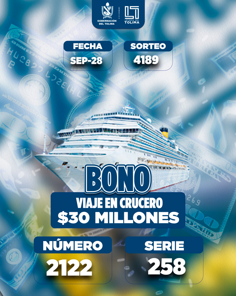 4189 En SEPTIEMBRE BONO VIAJE EN CRUCERO POR 30 MILLONES