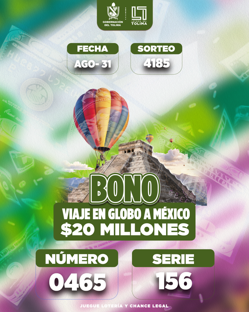 4185 En Agosto BONO VIAJE EN GLOBO A MEXICO POR  20 MILLONES